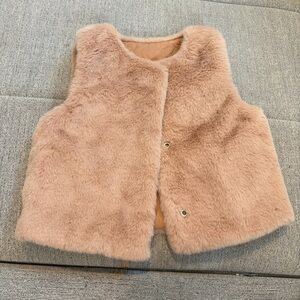 Toddler Faux Fur Vest in Blush Pink